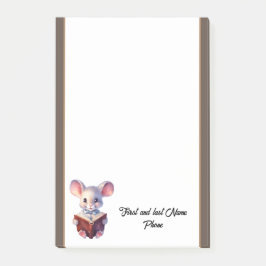 Bloco De Notas Rato bonito com livro