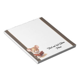 Bloco De Notas Rato bonito com livro