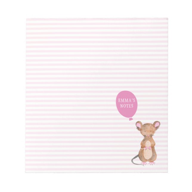 Bloco De Notas Rato de floresta bonito - Crianças Personalizadas (Frente)