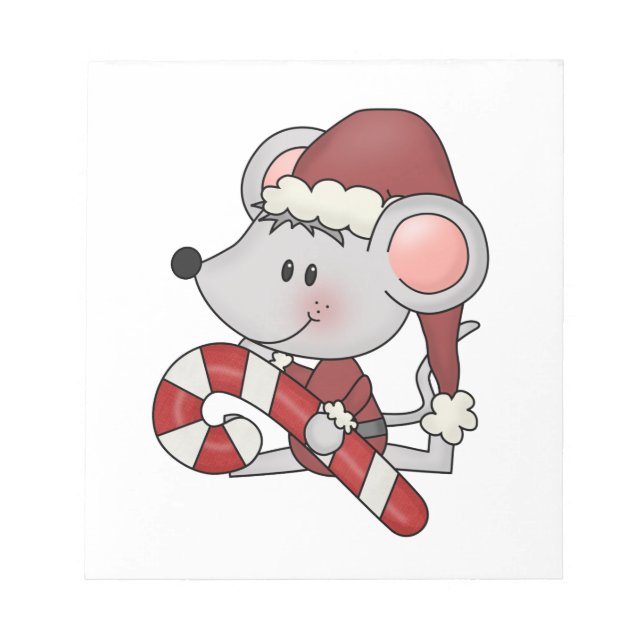 Bloco De Notas Rato do Natal com bastão de doces (Frente)
