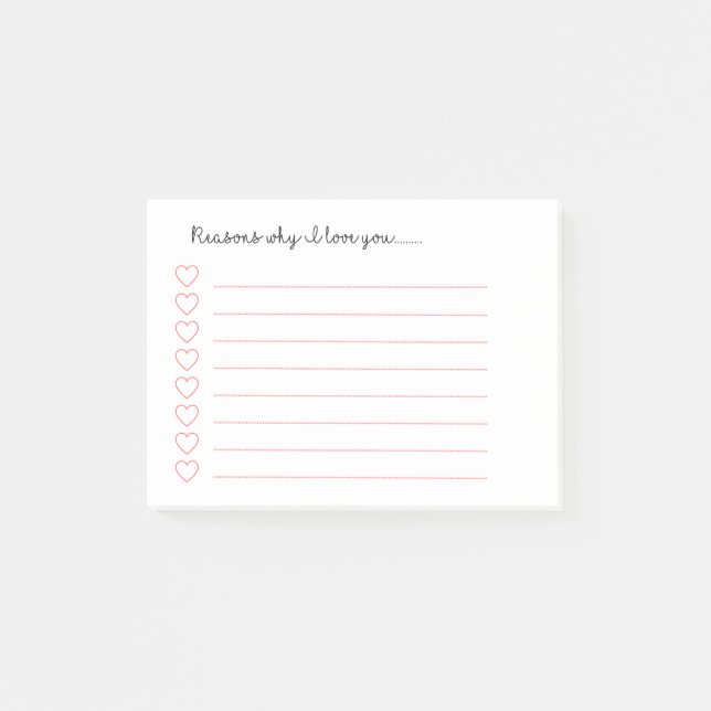 Bloco De Notas Razões pelas quais te amo............... (Frente)