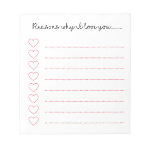 Bloco De Notas Razões pelas quais te amo.................