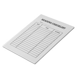 Bloco De Notas Reading Checklist Tracker