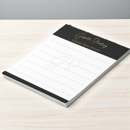 Bloco De Notas Real Estate Black Gold Script Luxury Professional