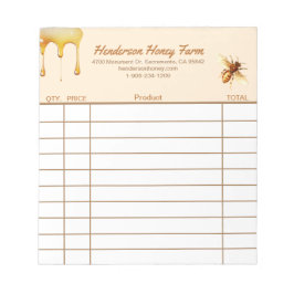 Bloco De Notas Recebimento de vendas personalizado da Fazenda de