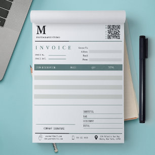 Bloco De Notas Recebimentos de vendas de fatura minimalistas Pequ