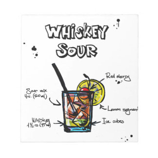 Bloco De Notas Receita de Cocktail Sour Whiskey