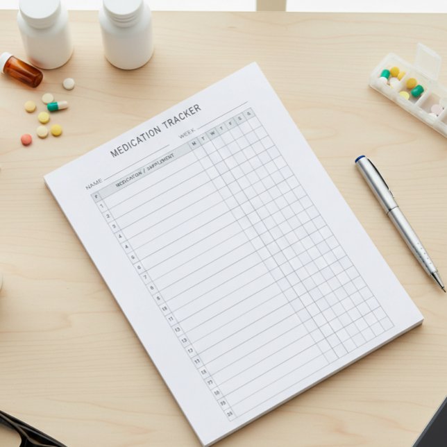 Bloco De Notas Receita de Registro de Rastreador Semanal de Medic (Criador carregado)