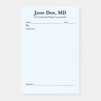 Bloco De Notas Receita divertida de 4" x 6" Posta anota Azul