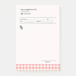 Bloco De Notas Receitas de Ginga Rosa Corado Xadrez Fofo Feminino
