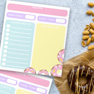 Bloco De Notas Recepção de Cozinhar de Folha de Vazios Modificáve