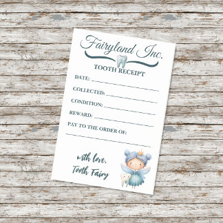 Bloco De Notas Recibo da Fada do Dente Fairyland Inc.