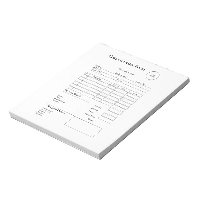 Bloco De Notas Recibo de Venda de Encomenda Personalizada para Pe (Invertido)
