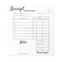 Recibos personalizados profissionais para negócios