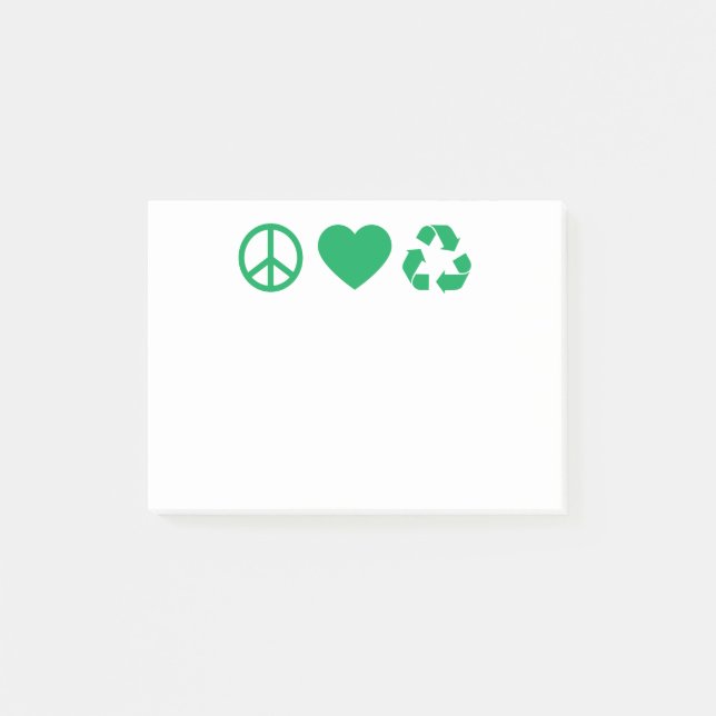 Bloco De Notas Reciclar Peace Love (Frente)