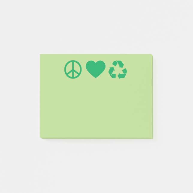 Bloco De Notas Reciclar Peace Love (Frente)