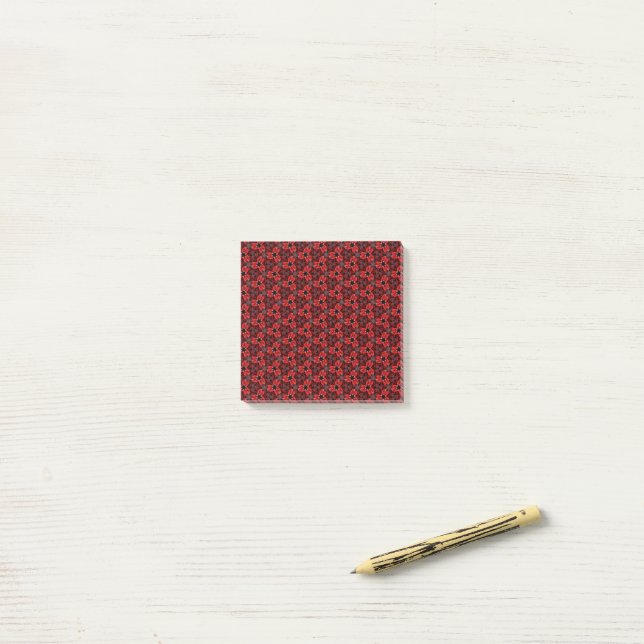 Bloco De Notas Red and Black Floral Show Posta Notas (Na mesa)
