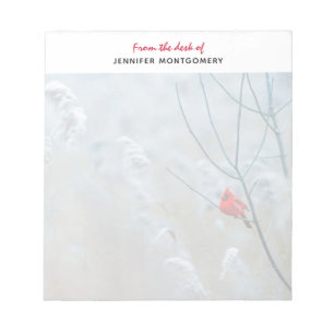 Bloco De Notas Red Cardinal no inverno Foto do Natal