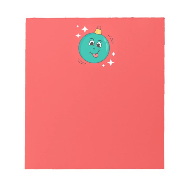 Bloco De Notas Red Christmas blue emoji smile (Frente)
