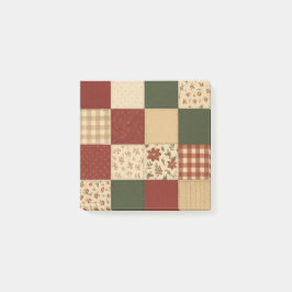 Bloco De Notas Red Green Patchwork Quilt Rustic Farmhouse Floral