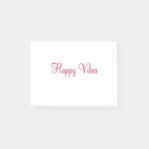 Bloco De Notas Red Happy vibe simples caligrafia mínima