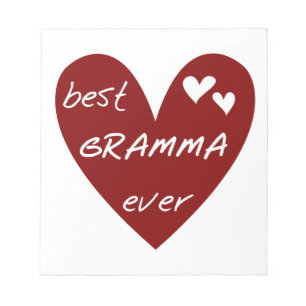 Bloco De Notas Red Heart Best Gramma Ever Gifts