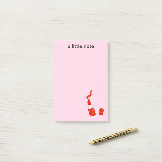 Bloco De Notas Red Heart Lipstick Pop Art Design (Na mesa)