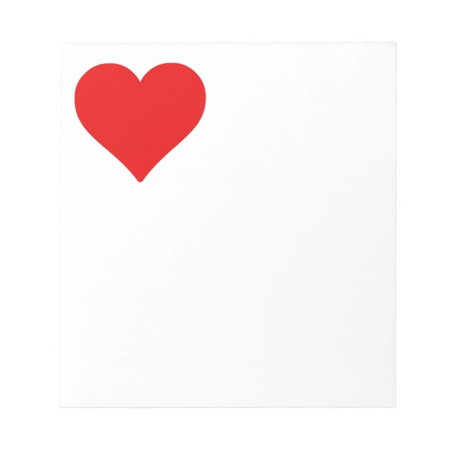 Bloco De Notas Red Heart Shape Love Classic Simple Minimalism (Frente)