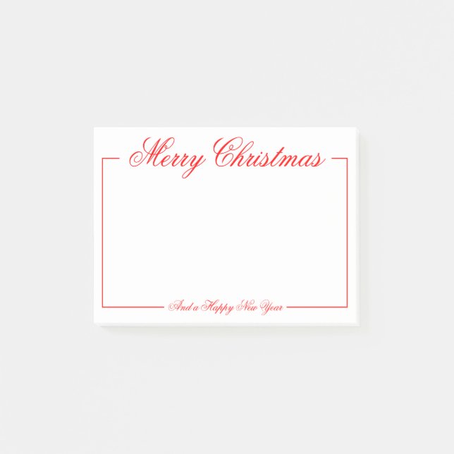 Bloco De Notas Red Minimalist Felry Christmas (Frente)