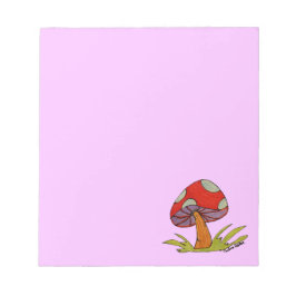 Bloco De Notas Red Mushroom with purple background