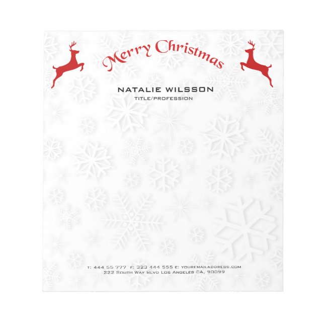 Bloco De Notas Red Reindeer (Frente)