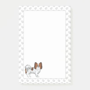 Bloco De Notas Red Sable Papillon Feliz Cartoon Cão com patas