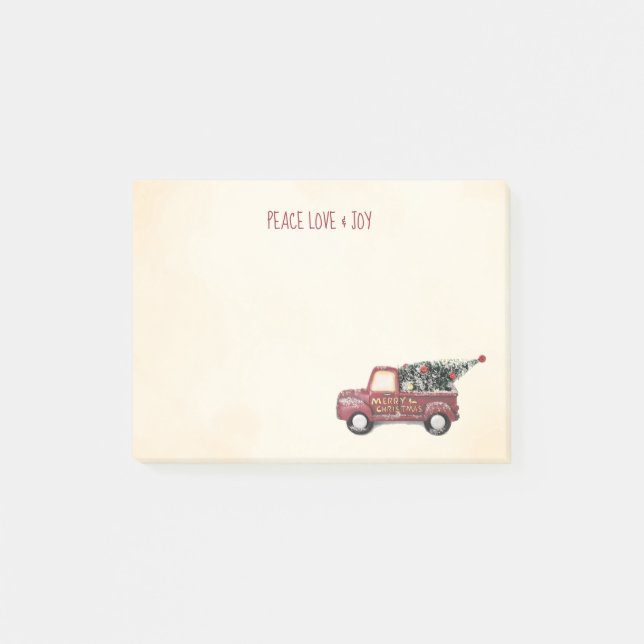 Bloco De Notas Red Toy Truck Feliz Natal (Frente)