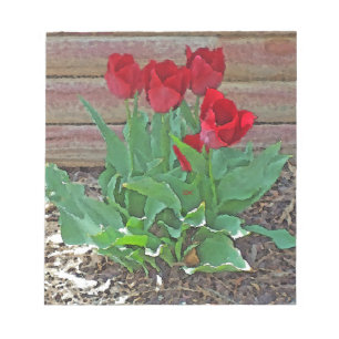 Bloco De Notas Red Tulips Art