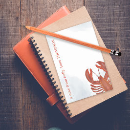 Bloco De Notas Red Watercolor Lobster Personalized