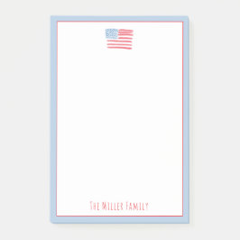 Bloco De Notas Red, White and Blue Family Notepad