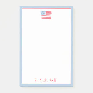 Bloco De Notas Red, White and Blue Family Notepad