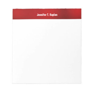 Bloco De Notas Red White Bold Name Plain Professional Modern