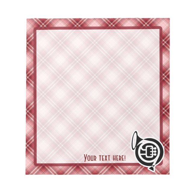 Bloco De Notas Red Xadrez French Horn (Frente)