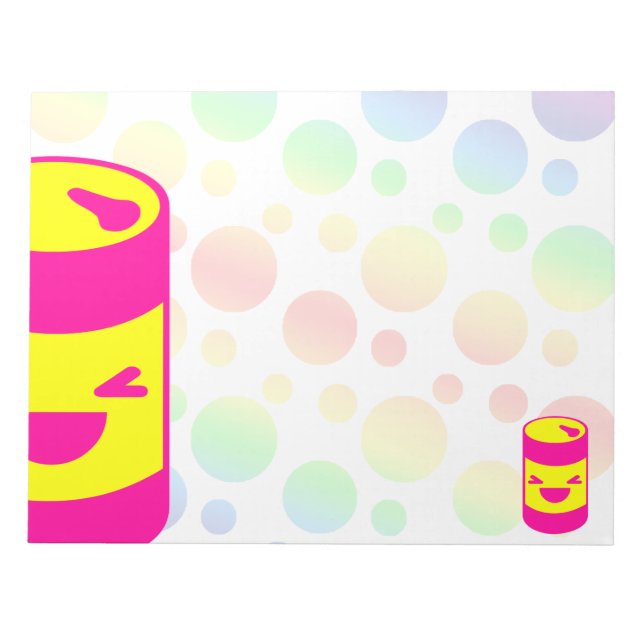 Bloco De Notas Refrigerante Kawaii Rave Latas Bolhas (Frente)