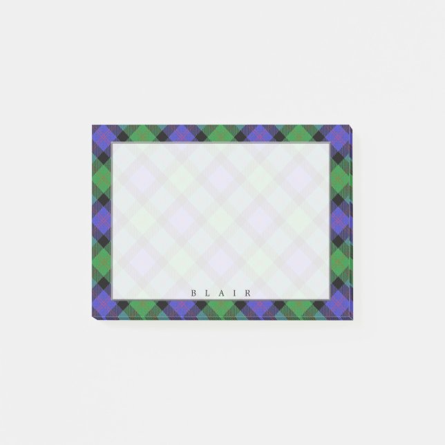 Bloco De Notas Regal Scottish Clan Blair Tartan (Frente)
