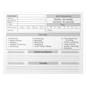 Bloco De Notas Registro de Cliente do Home Care
