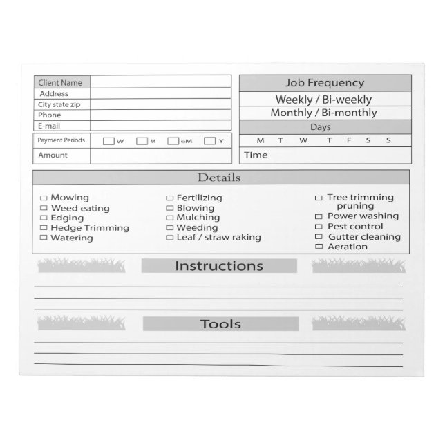 Bloco De Notas Registro de Cliente do Home Care (Frente)