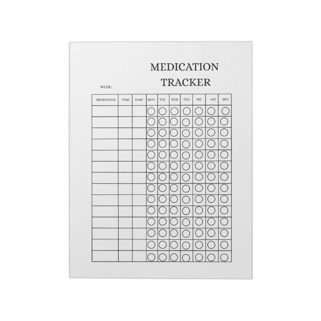 Bloco De Notas Registro de Controle de Medicamentos (Invertido)
