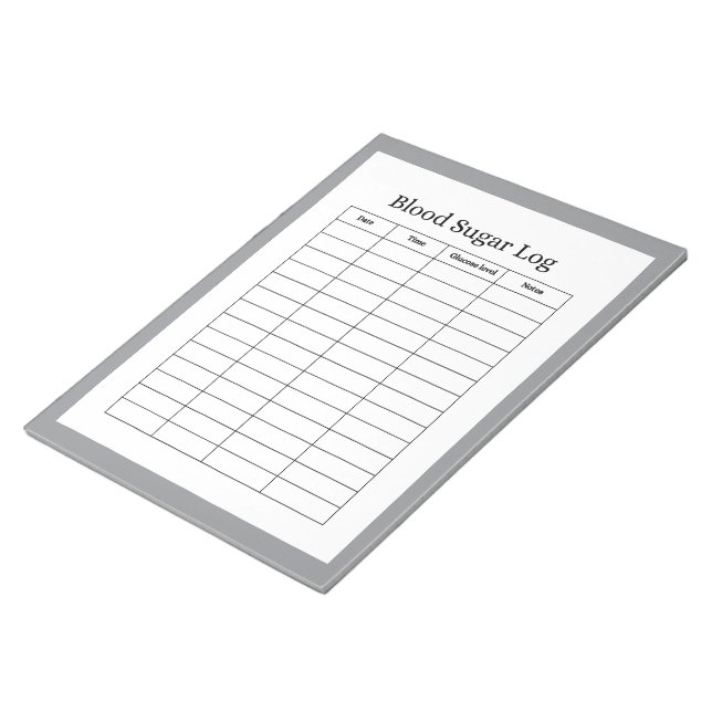 Bloco De Notas Registro de Log de Açúcar no Sangue (Inclinado)