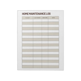 Bloco De Notas Registro de Manutenção de Casa Minimalista Marrom