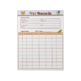 Bloco De Notas Registros Veterinários