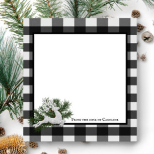 Bloco De Notas Reindeer Buffalo Xadrez Personalizada Preto e Br