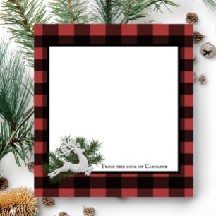Bloco De Notas Reindeer Buffalo Xadrez Personalizada Preto e Ve