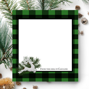 Bloco De Notas Reindeer Buffalo Xadrez Personalizada Verde Pret